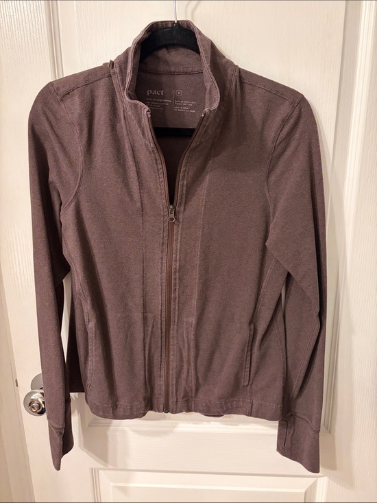 Pact Jackets & Blazers - Pact Women's Brown Full-Zip Bomber Jacket